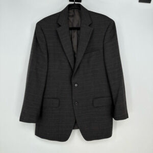 Lauren Ralph Lauren Mens Wool Plaid Sport Coat Blazer Size 40R Brown Two Buttons